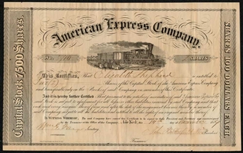 1859 American Express Co Signed by John Butterfield & William Fargo