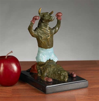 Knock-Out Boxing Bull and Bear Statue