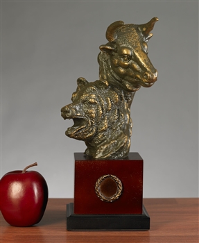 Stock Market Bull and Bear Sculpture - Bronzed Statue