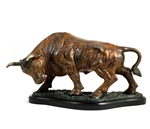 The Stock Market Bull Sculpture, Bronzed Statue