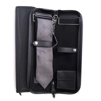 Black Leather Travel Tie Case