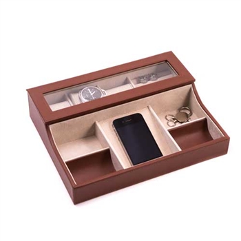 Brown Leather Valet Box