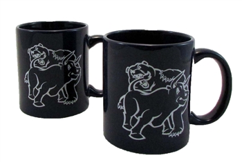 Fighting Bull & Bear Office Coffee Mugs -Wedgewood Blue