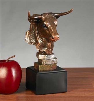 Stock Market Bull Head Statue - Free Next Day Engraving
