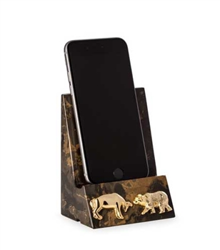 Bull and Bear Phone Cradle - Free Next Day Engraving