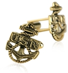 US Navy Anchor Cufflinks Gold