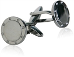 Port Hole Gun Metal Cufflinks