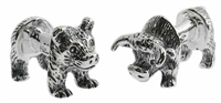 Sterling Silver Bull & Bear Body Cufflinks