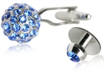 Crystal Ball Cufflinks Studs Blue