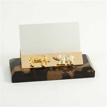 Stock Market Bull and Bear Business Card Holder