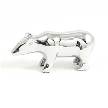 Brass Chrome Plated Bear Paperweight