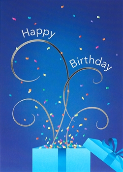 Confetti Streamer Burst Birthday Card