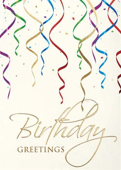 Elegant Streamers Birthday Card - Greeting Card