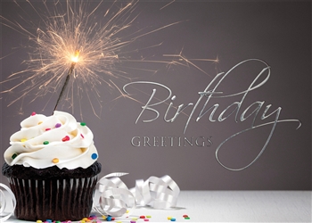 Sparkler Cupcake Birthday Card