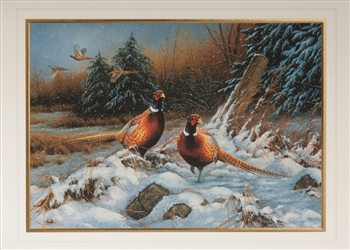 Pheasants Happy Holidays Card