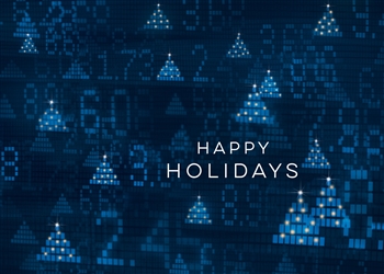 Blue Ticker Screen Holiday Card