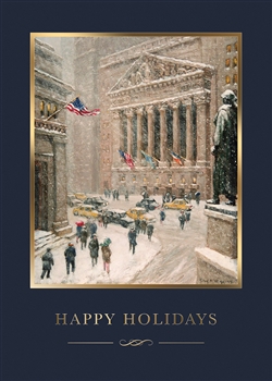 Wintry Wall Street Holiday Card - PREMIUM