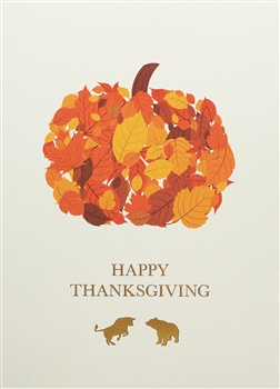 Fall Leaf Pumpkin Thanksgiving Card