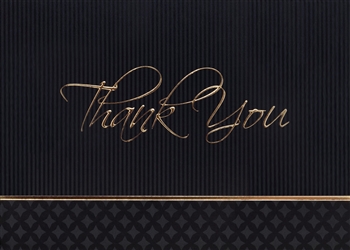 Gold and Black Thank You Card