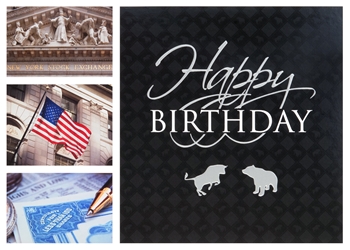 Wall Street Collage Birthday Card