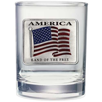 Land of the Free - American Flag Whiskey Glasses - Set of 2