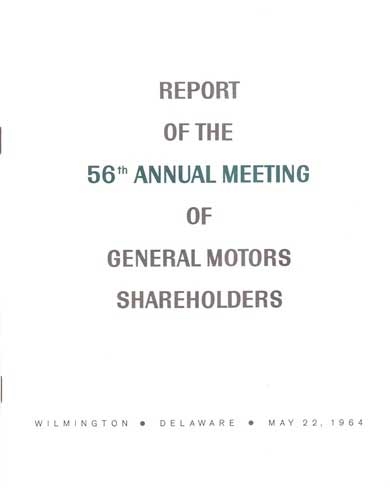 Report of the 56th Annual Meeting of General Motors Shareholders
