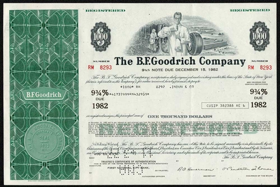The B.F. Goodrich Company Stock Certificate