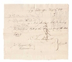 1781 Revolutionary War Pay Table Note - Signed by Colonel Samuel Wyllys