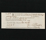 1789 Pay Table Note - Oliver Wolcott signed by Butler