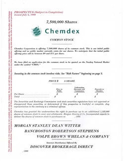 Chemdex IPO Prospectus - 1999