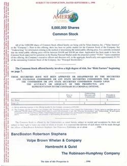 Value America IPO Prospectus - 1998