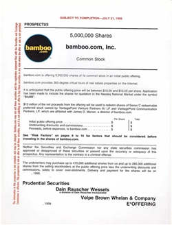 Bamboo.com IPO Prospectus - 1999