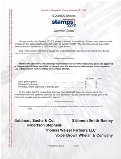 Stamps.com IPO Prospectus - 1999