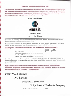 Emusic IPO Prospectus - 1999