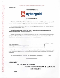 Cybergold, Inc. IPO Prospectus - 1999