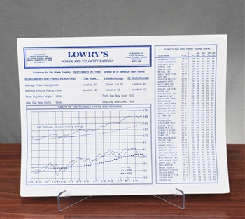 Lowry's Power & Velocity Ratings - Sept 29, 1989