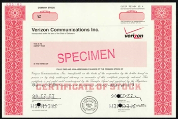 Verizon Communications Specimen Stock Certificate