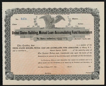U.S. Building, Mutual Loan & Accumulating Assoc - 1890s
