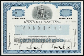 Gannett Co Specimen Stock Certificate