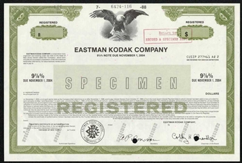 Eastman Kodak Company Specimen Bond - 1988