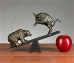 Teeter Totter Bull & Bear Sculpture