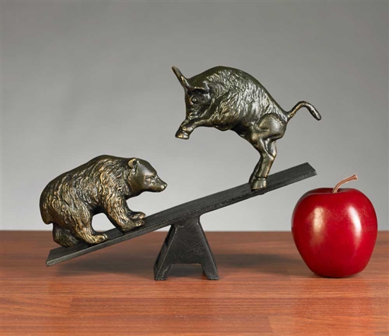 Teeter Totter Bull & Bear Sculpture