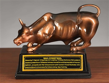 The Wall Street Bull Statue - Bronze Finish - 8 Inch