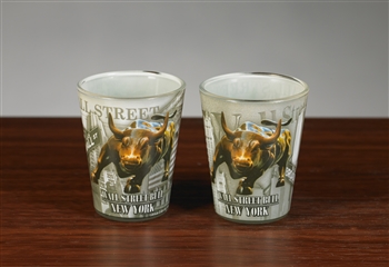 The Wall Street Bull Shot Glass -  Set of 2