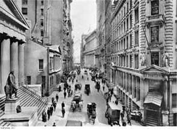 Vintage Wall Street Scene Print