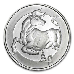 Silver Shield Bull Coin - .999 Silver - 1 Troy Oz