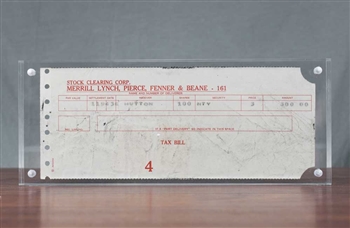 1943 Merrill Lynch & EF Hutton Trade Ticket