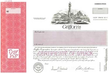 Griffon Corp Specimen Stock Certificate