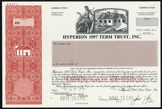 Hyperion 1997 Term Trust Specimen Stock Certificate