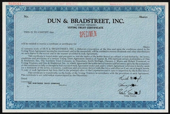 Dun & Bradstreet, Inc. Specimen Stock Certificate